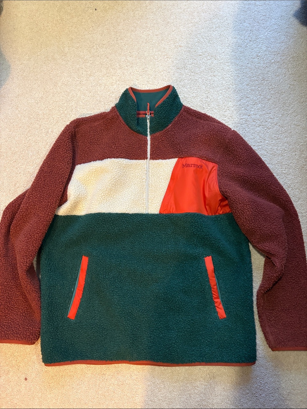 Marmot Men's Noland 1/2-Zip Fleece Jacket dark rust/mallard XXL